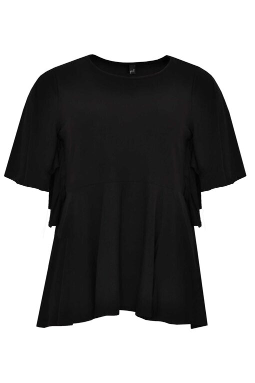 Yoek Blouse met wijde mouwen | Zwart | Maat XL