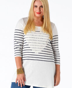 Yoek Tuniek flare met hart | Wit | Maat L