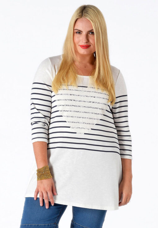 Yoek Tuniek flare met hart | Wit | Maat L