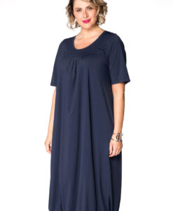 Yoek Jurk met plooien COCO | Blauw | Maat Plus