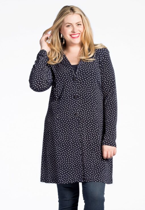 Yoek Lange blazer DOTS | Blauw | Maat L