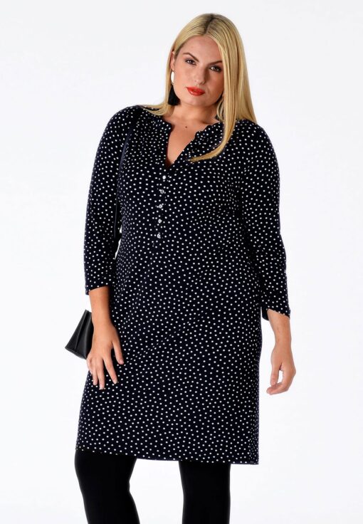 Yoek Shirt met knopen DOTS | Blauw | Maat XXL