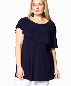 Yoek Tuniek flare volant | Blauw | Maat Plus