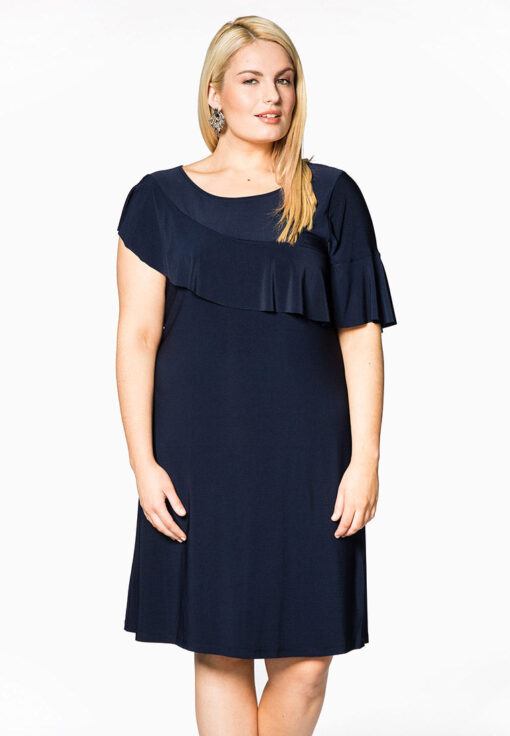Yoek Jurk met volant | Blauw | Maat XL