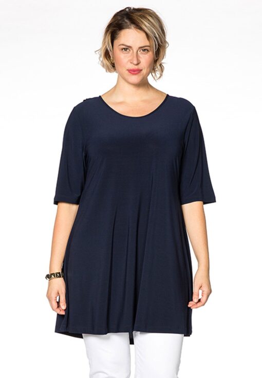 Yoek Tunic wide bot v back | Blauw | Maat XXL