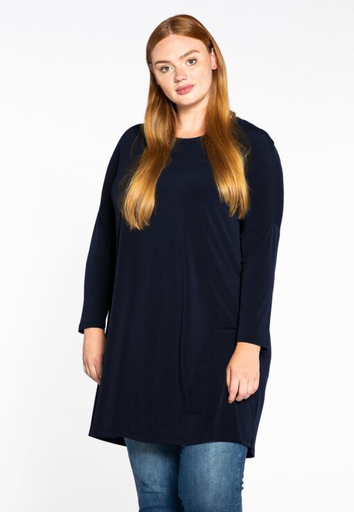 Yoek Tunic puckered shoulders | Blauw | Maat 54/56