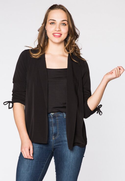 Yoek Cardi-jacket pull string | Zwart | Maat 58/60