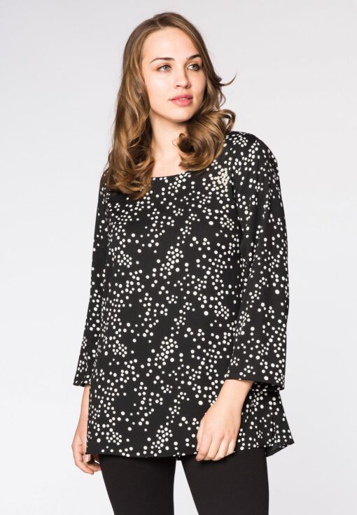 Yoek Tuniek met parels CONFETTI | Zwart | Maat 54/56