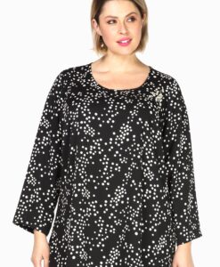 Yoek Tuniek met parels CONFETTI | Zwart | Maat 54/56
