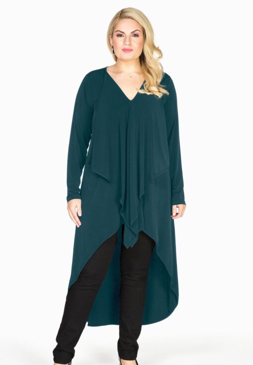 Yoek Tunic pointy layer | Groen | Maat 54/56