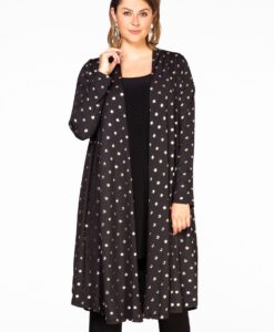 Yoek Lang vest GOLD DOTS | Zwart | Maat Plus