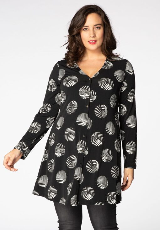 Yoek Cardigan DOT | Zwart | Maat XL