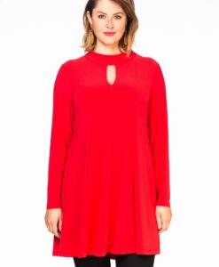 Yoek Tuniek wide bot cut-out | Rood | Maat Plus