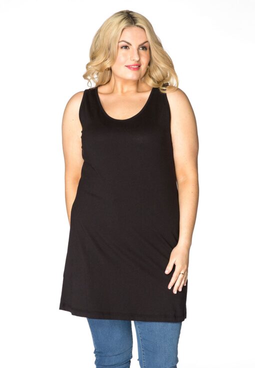 Yoek Top lang | Zwart | Maat 58/60