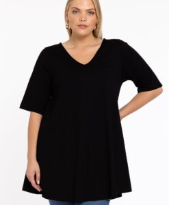Yoek Tuniek Swing korte mouw | Zwart | Maat 54/56