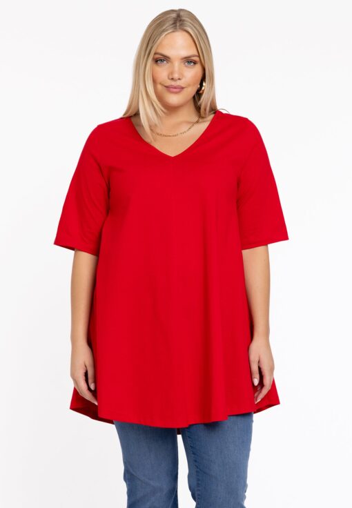 Yoek Tuniek Swing korte mouw | Rood | Maat 54/56