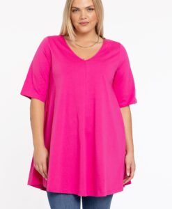 Yoek Tuniek Swing korte mouw | Roze | Maat 46/48