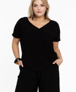 Yoek T-shirt v-hals | Zwart | Maat 58/60