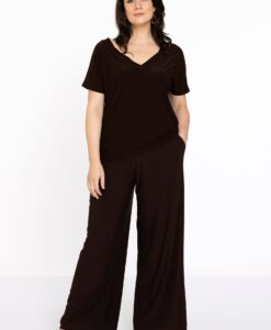 Yoek T-shirt v-hals | Bruin | Maat 58/60