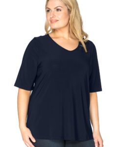 Yoek T-shirt v-hals relax fit | Blauw | Maat 58/60