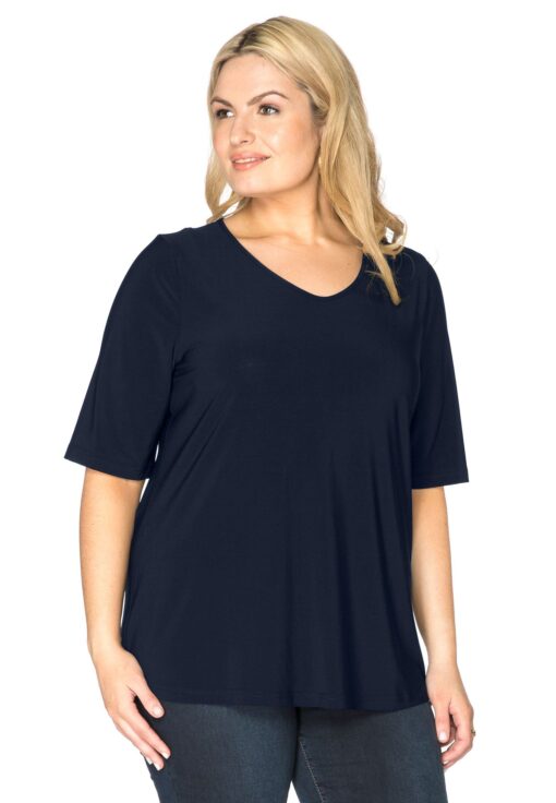Yoek T-shirt v-hals relax fit | Blauw | Maat 58/60