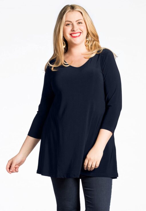 Yoek Tuniek flare v-hals | Blauw | Maat M