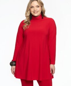 Yoek Tuniek met col wide bottom | Rood | Maat 38/40