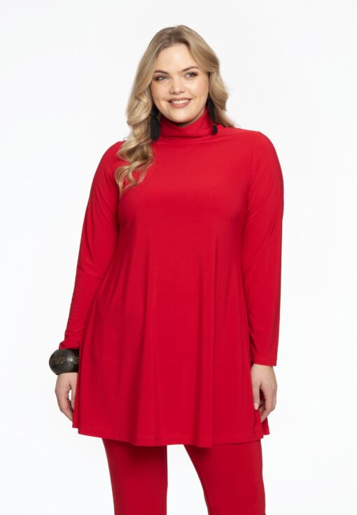 Yoek Tuniek met col wide bottom | Rood | Maat 38/40