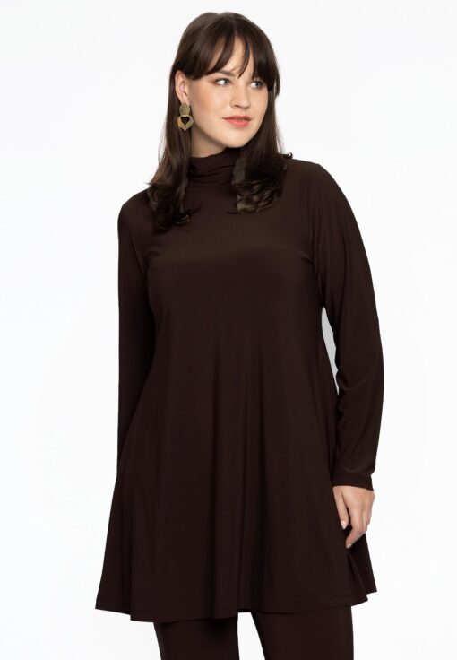 Yoek Tuniek met col wide bottom | Bruin | Maat 54/56
