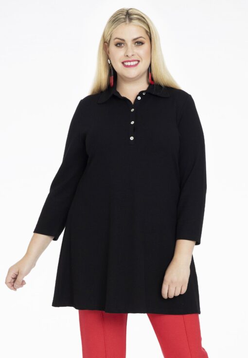 Yoek Tuniek flare | Zwart | Maat 46/48