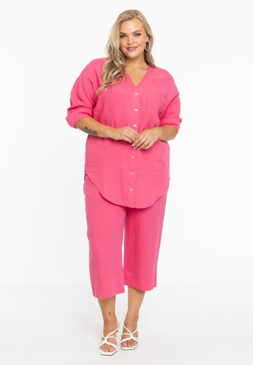 Yoek Driekwart broek taillekoord | Roze | Maat 42/44