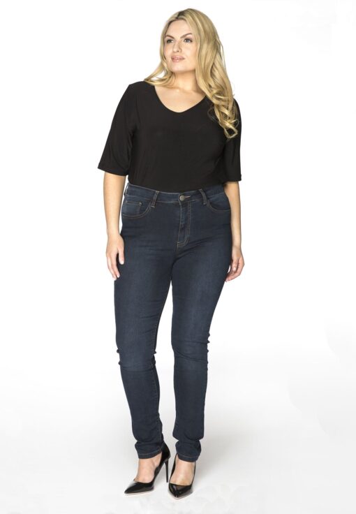 Yoek Shaping skinny jeans 5p | Donker Blauw | Maat 54