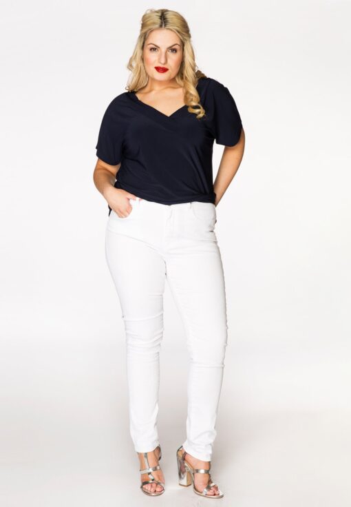 Yoek Shaping skinny jeans 5p | Wit | Maat 50