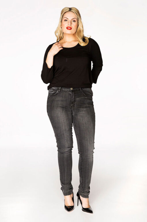 Yoek Black washed jeans DENIM | Zwart | Maat 50