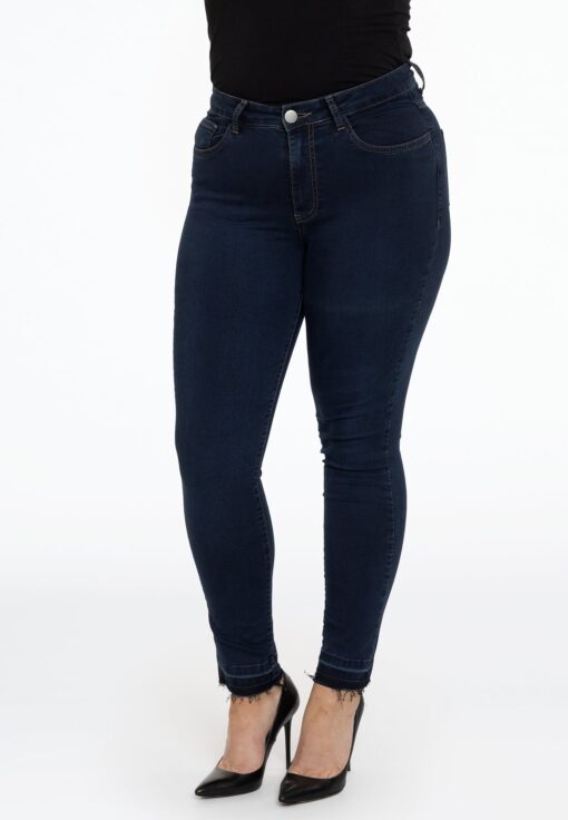 Yoek Ripped bottom jeans | Donker Blauw | Maat 56