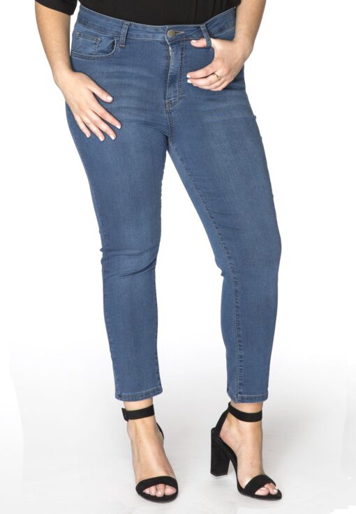 Yoek Jeans met rits | Indigo | Maat 56