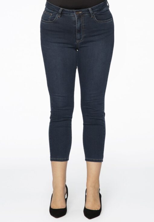 Yoek Jeans met rits | Donker Blauw | Maat 42