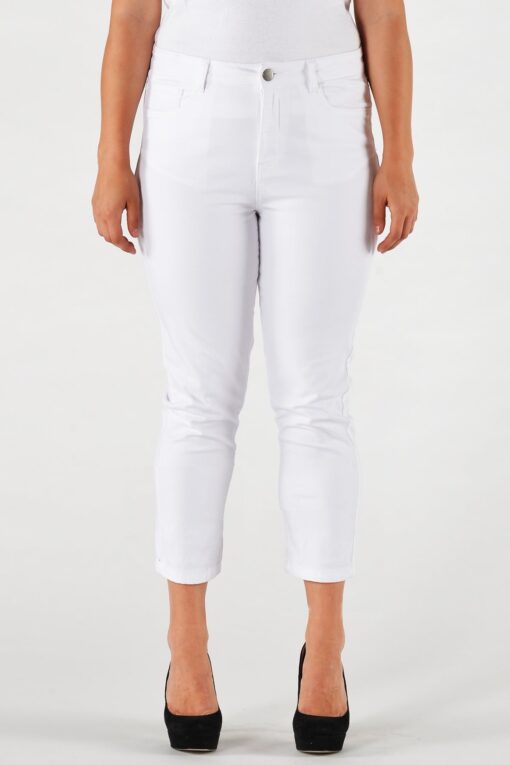 Yoek Cropped capri jeans wit | Wit | Maat 54
