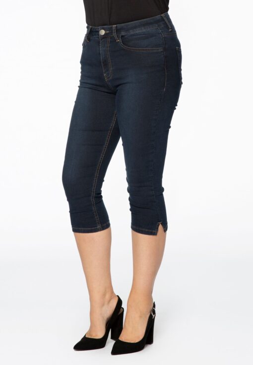 Yoek Cropped capri jeans blauw | Donker Blauw | Maat 54