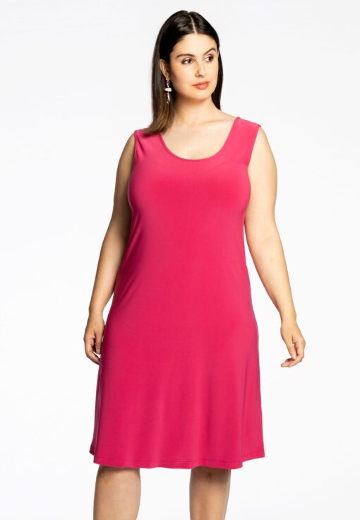 Yoek Jurk mouwloos wijd | Roze | Maat 58/60