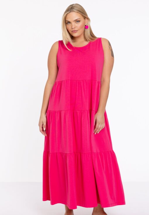 Yoek Jurk met ruches | Roze | Maat 58/60