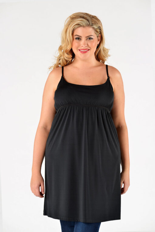 Yoek Onderjurk elastische taille | Zwart | Maat 58/60