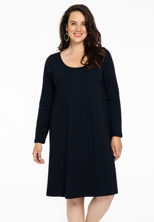 Yoek Jurk lange mouwen | Blauw | Maat 58/60