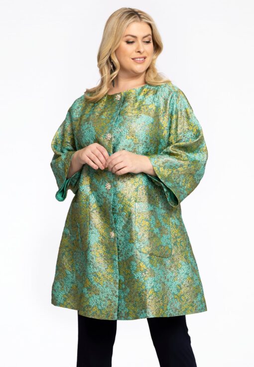 Yoek Jacket Brocade | Groen | Maat 54/56