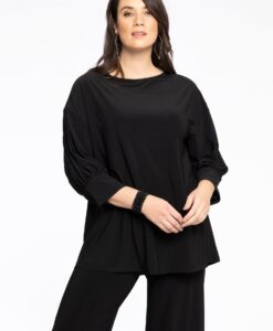 Yoek Tuniek met pofmouwen | Zwart | Maat 58/60