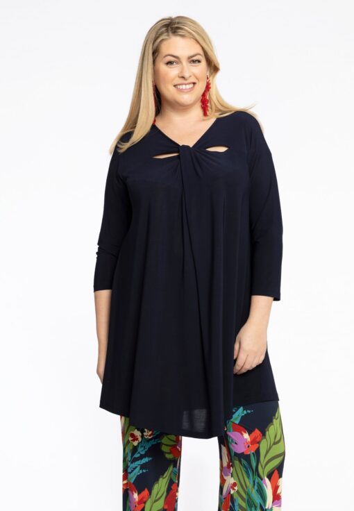 Yoek Tuniek Wide Bottom met halsdetail | Blauw | Maat 58/60