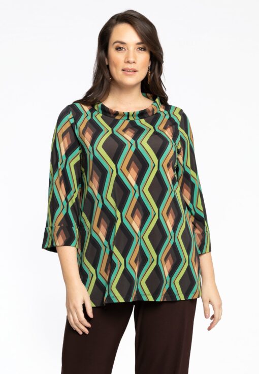 Yoek Shirt A-lijn met col GATSBY | Bruin | Maat 58/60
