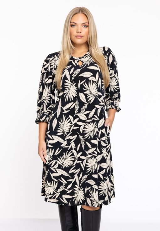 Yoek Jurk keyhole NORALY | Zwart | Maat 58/60