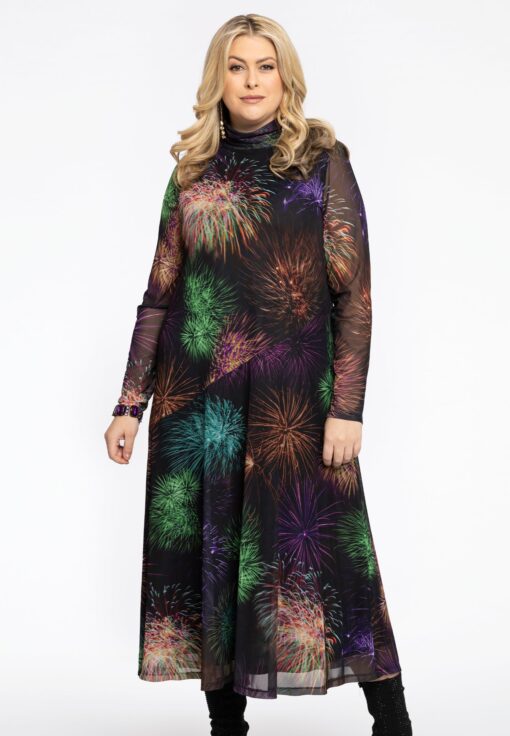 Yoek Jurk lang met col | Zwart | Maat 58/60