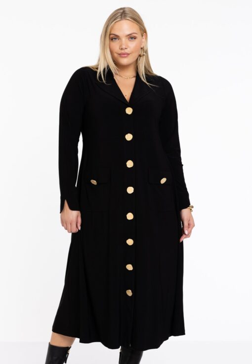Yoek Jurk met knopen Lapel | Zwart | Maat 58/60